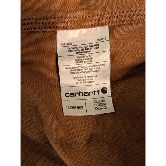 Carhartt Coat Women XXL Size 20 Camel Brown Rugged Flex Canvas Hooded Utility - Picture 8 of 9